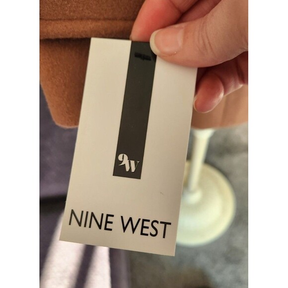 Nine West Camel Hooded Faux-Fur Trim Zip/ Snap Pea Coat Sz Sm NWT - Picture 6 of 7